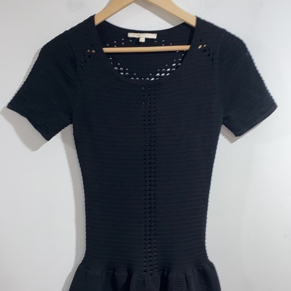 Maje sweater dress black small ribbed perforated - Picture 7 of 7